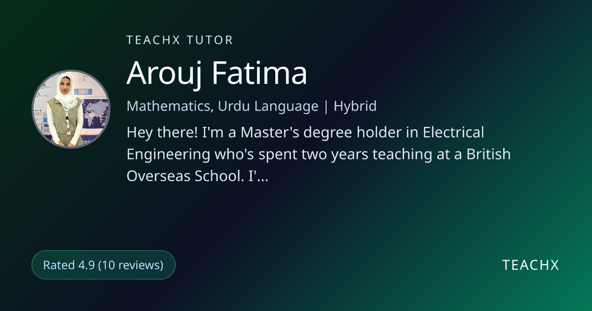 Expert Tutor in Bahrain, for Mathematics, Urdu Language - Learn with ...